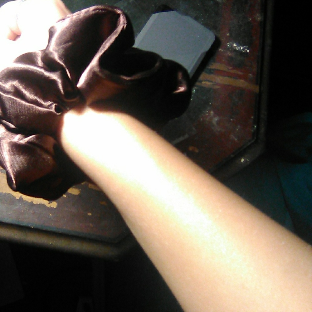 Light Brown Satin Scrunchie